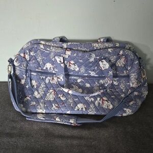 Vera Bradley Weekender Travel Bag Polar Bear Blue Quilted Large Carry On